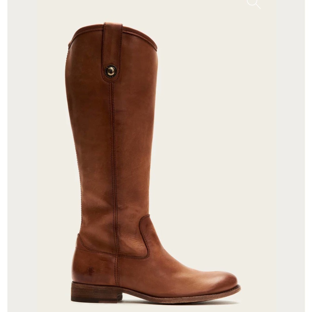 Frye Melissa Inside Zip Cognac Knee High Boots Womens Size: 9.5